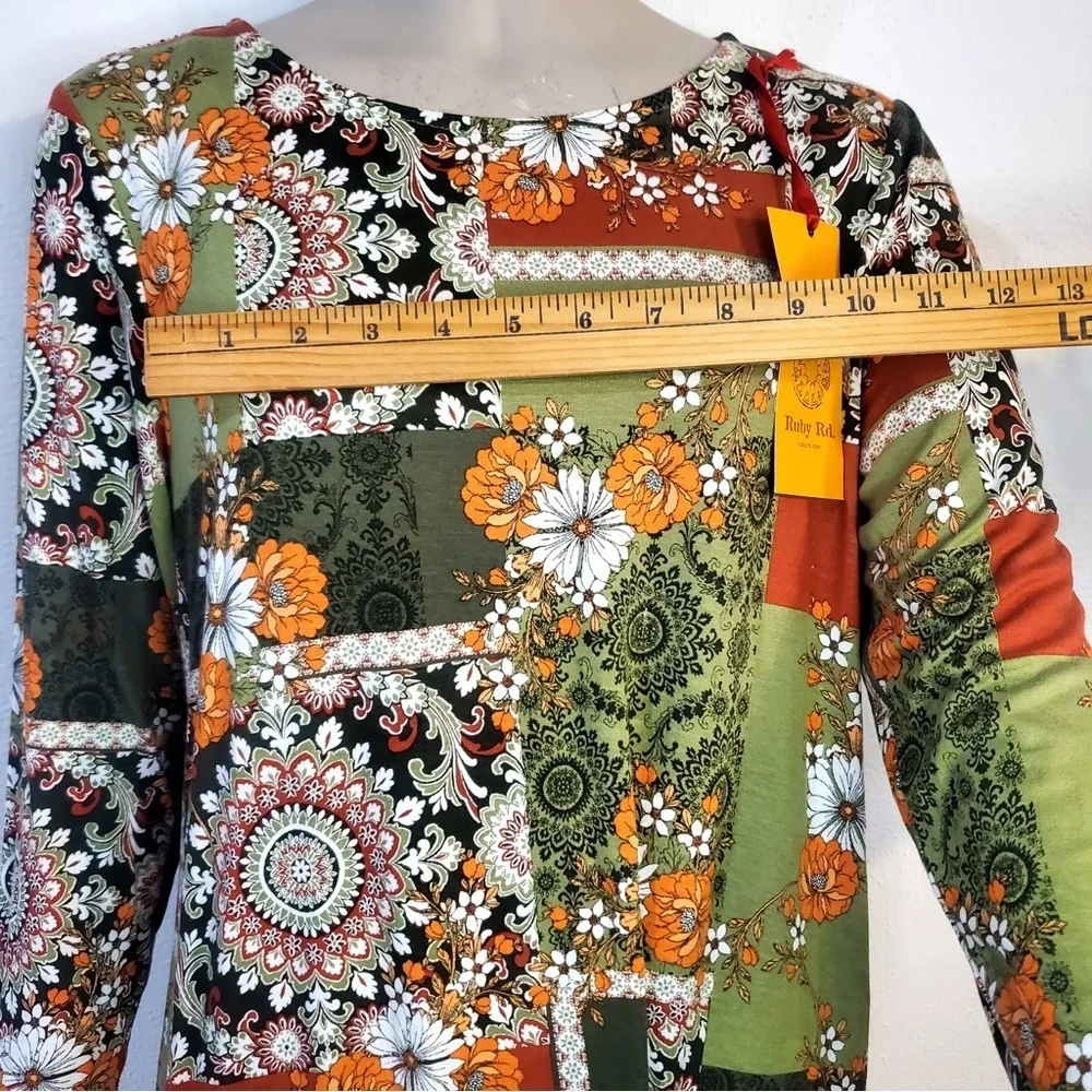 Ruby Rd. Women's Multicolor Floral Blouse Top Size S New - Picture 2 of 9